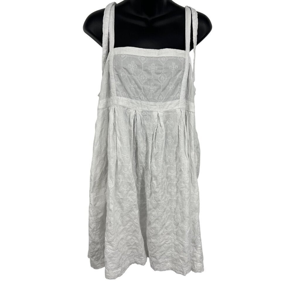 Old Navy Womens Size Large Petite PL LP White Embroidered Sundress Eyelet NWT Ne